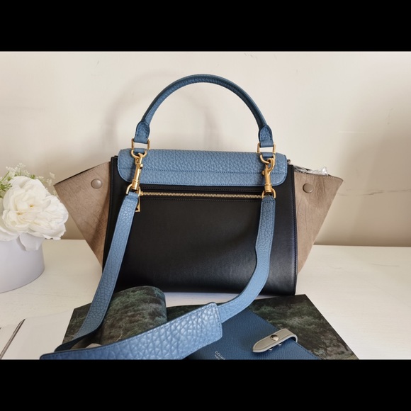 Celine Drummed Calfskin Trapeze Small - Picture 2 of 5